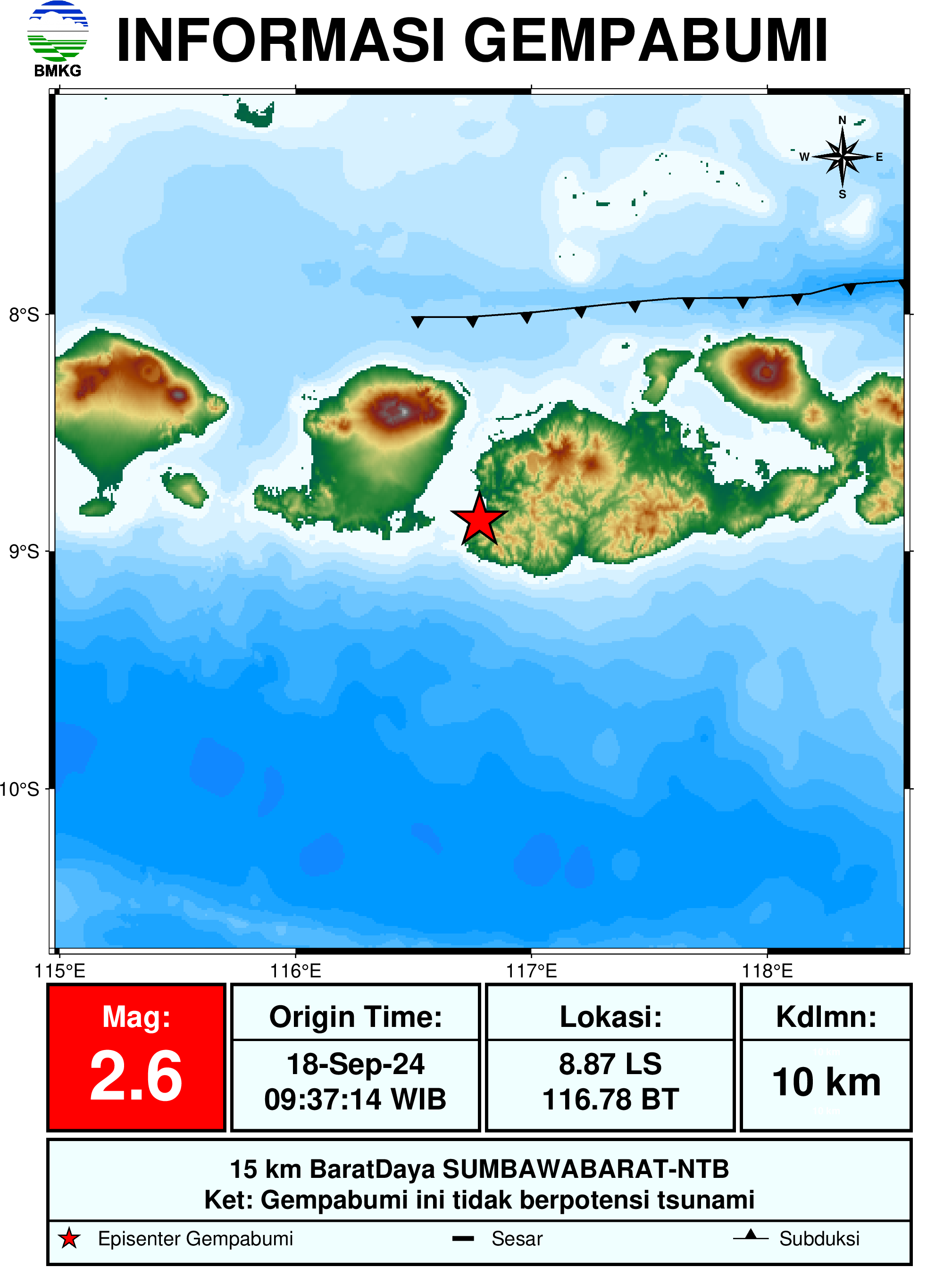 informasi gempa bumi region 3