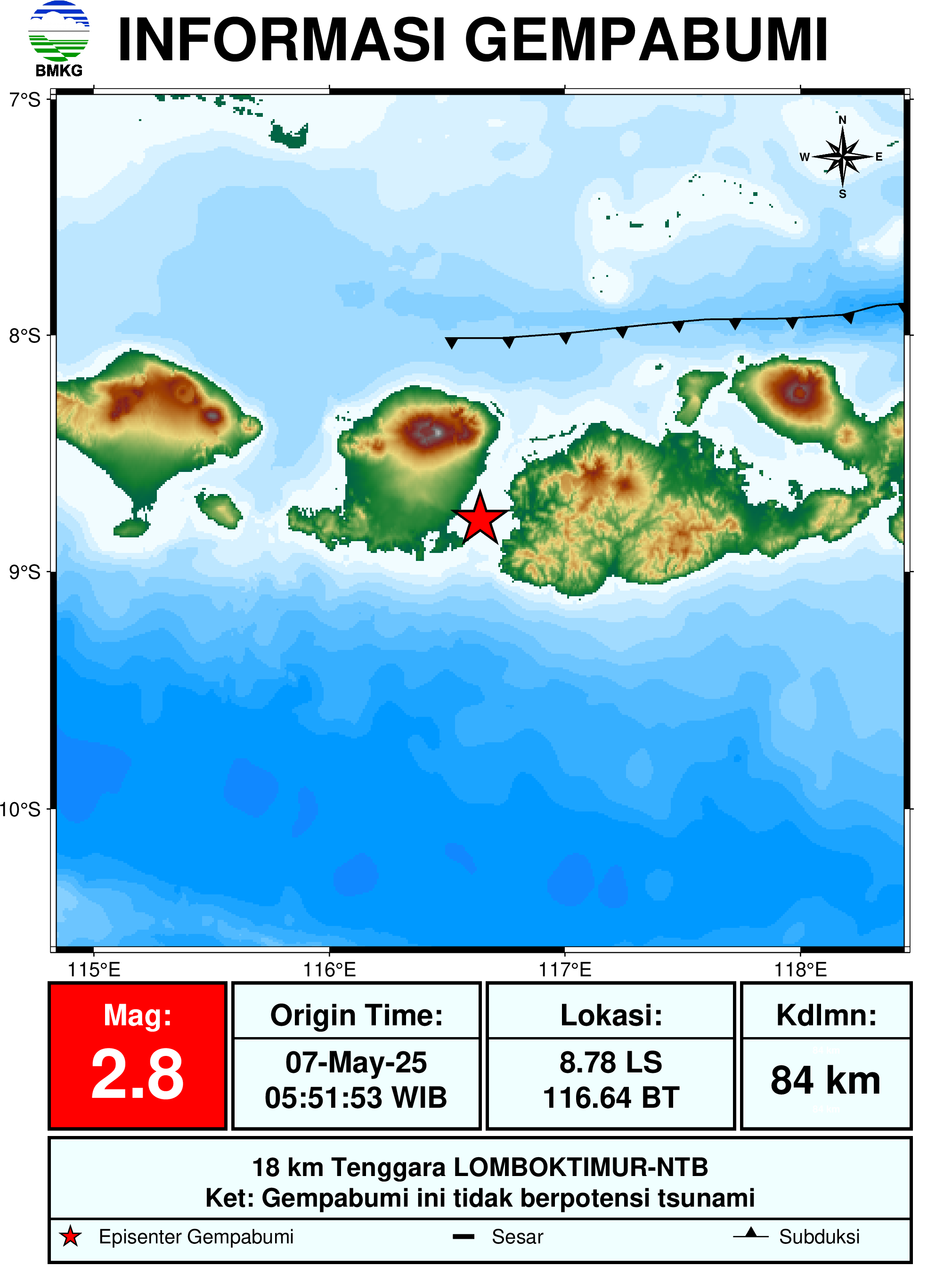 informasi gempa bumi region 3
