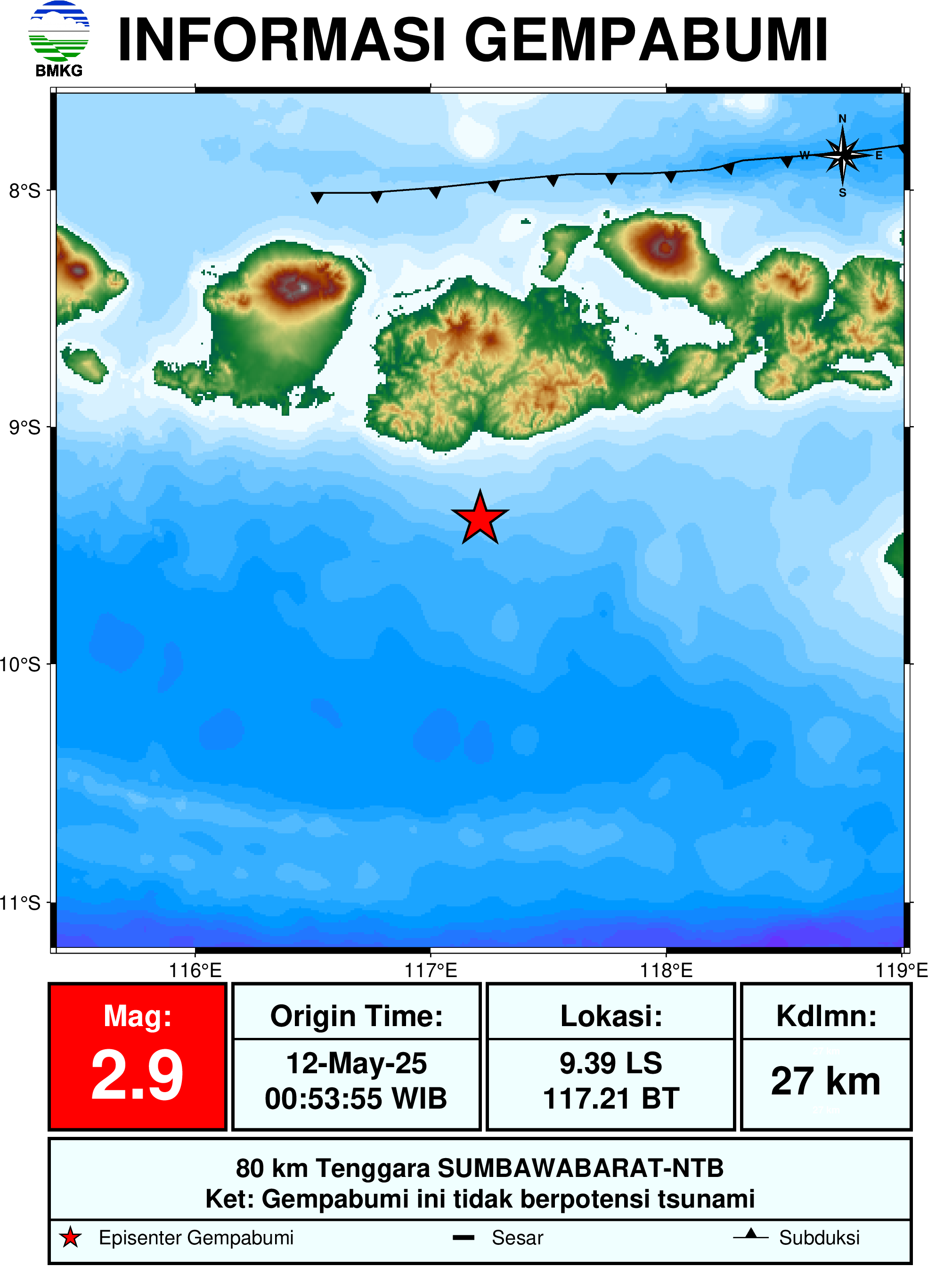 informasi gempa bumi region 3