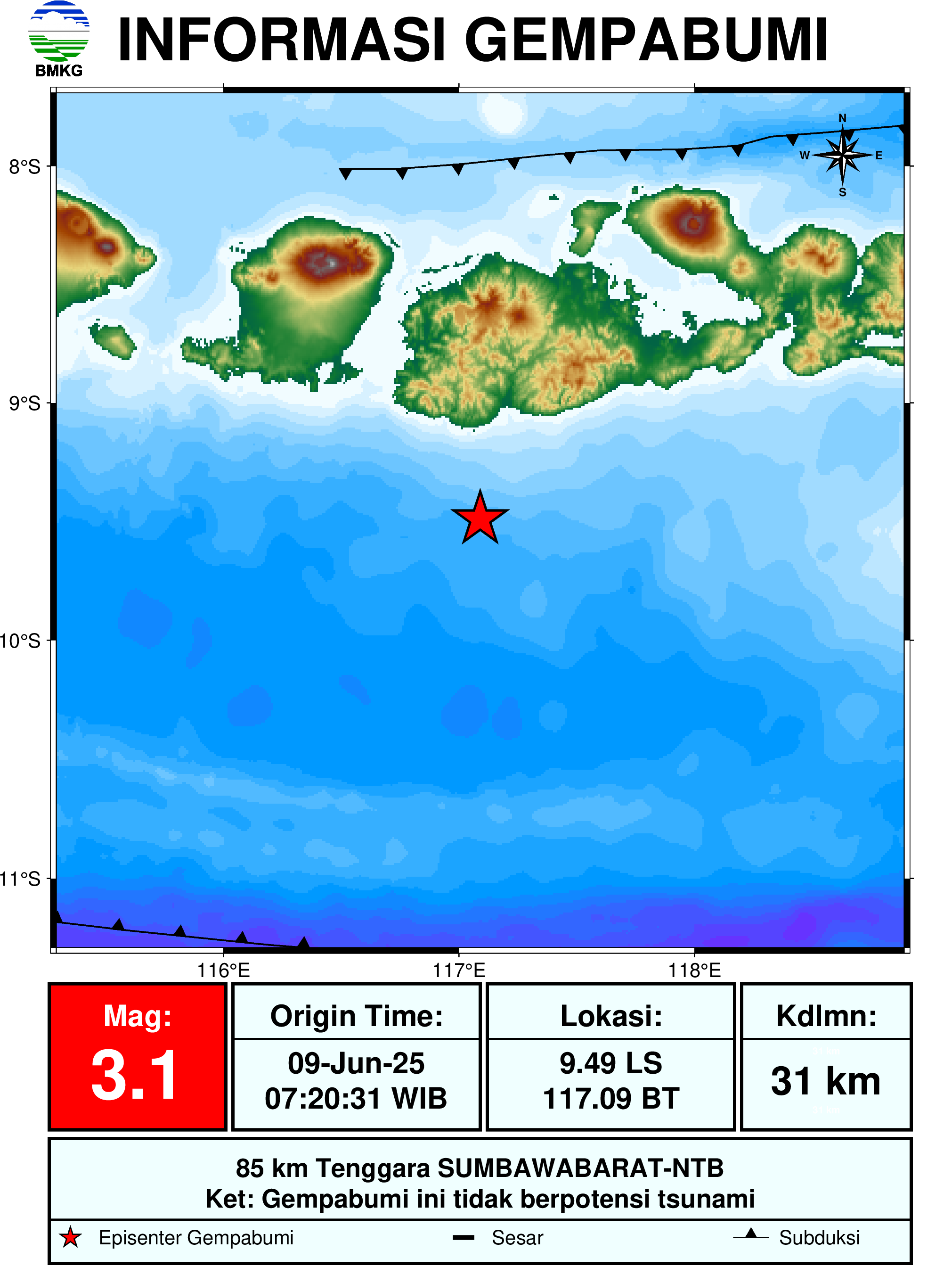 informasi gempa bumi region 3