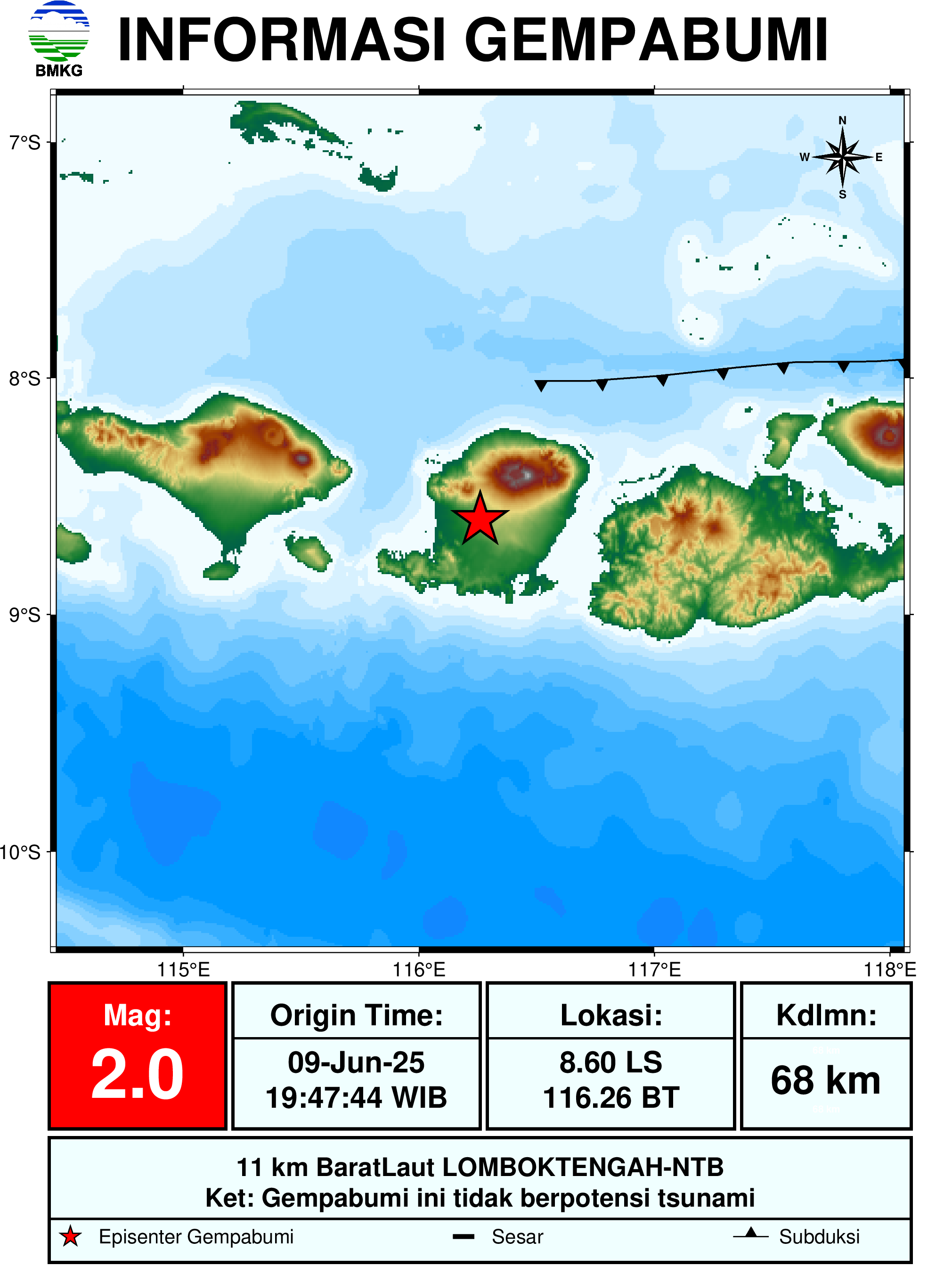 informasi gempa bumi region 3
