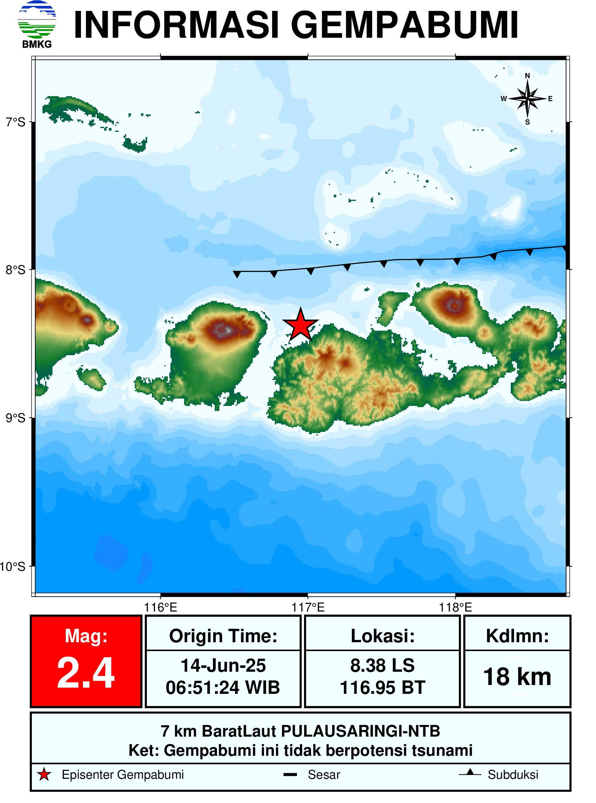 informasi gempa bumi region 3