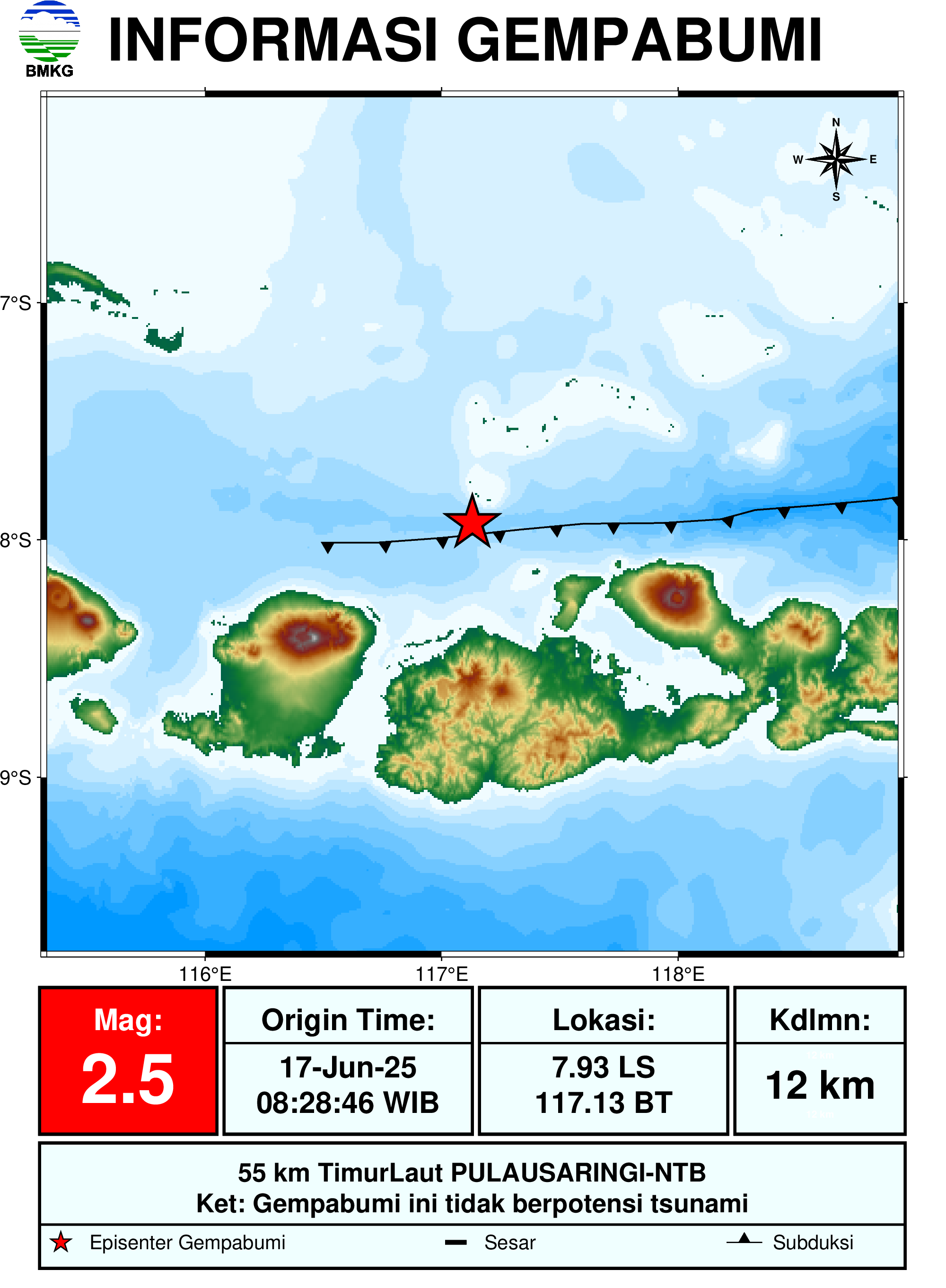 informasi gempa bumi region 3