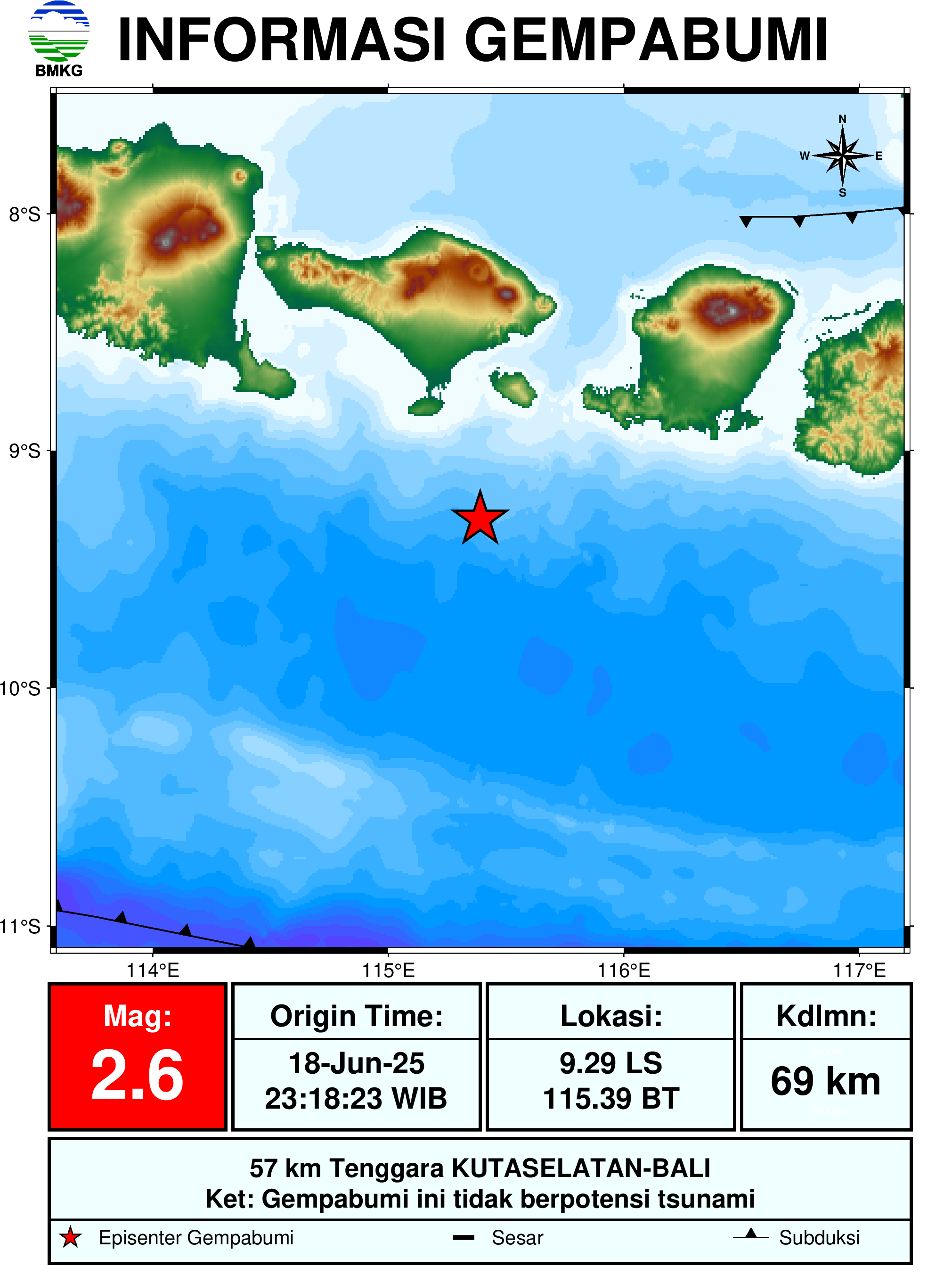 informasi gempa bumi region 3