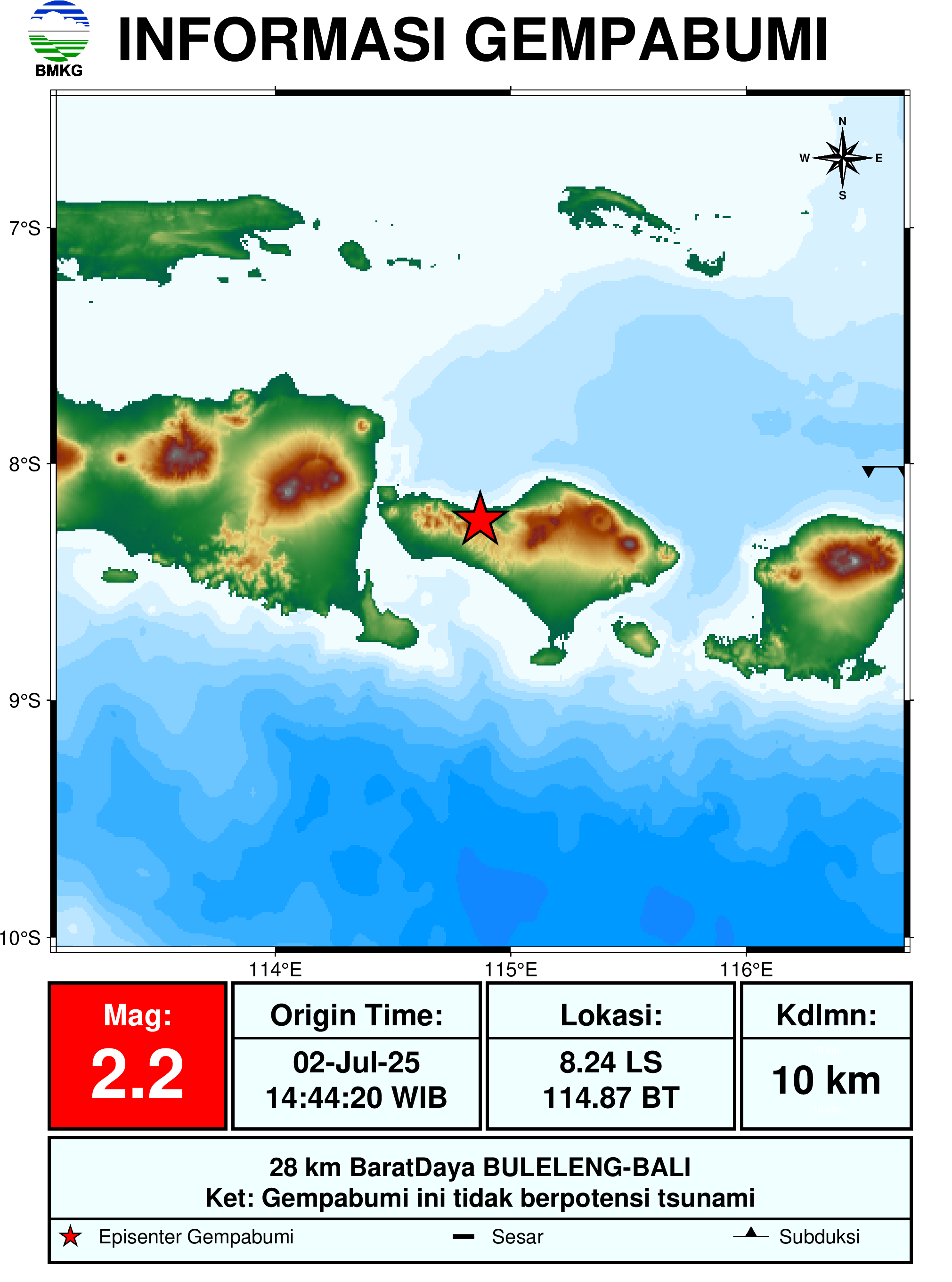 informasi gempa bumi region 3