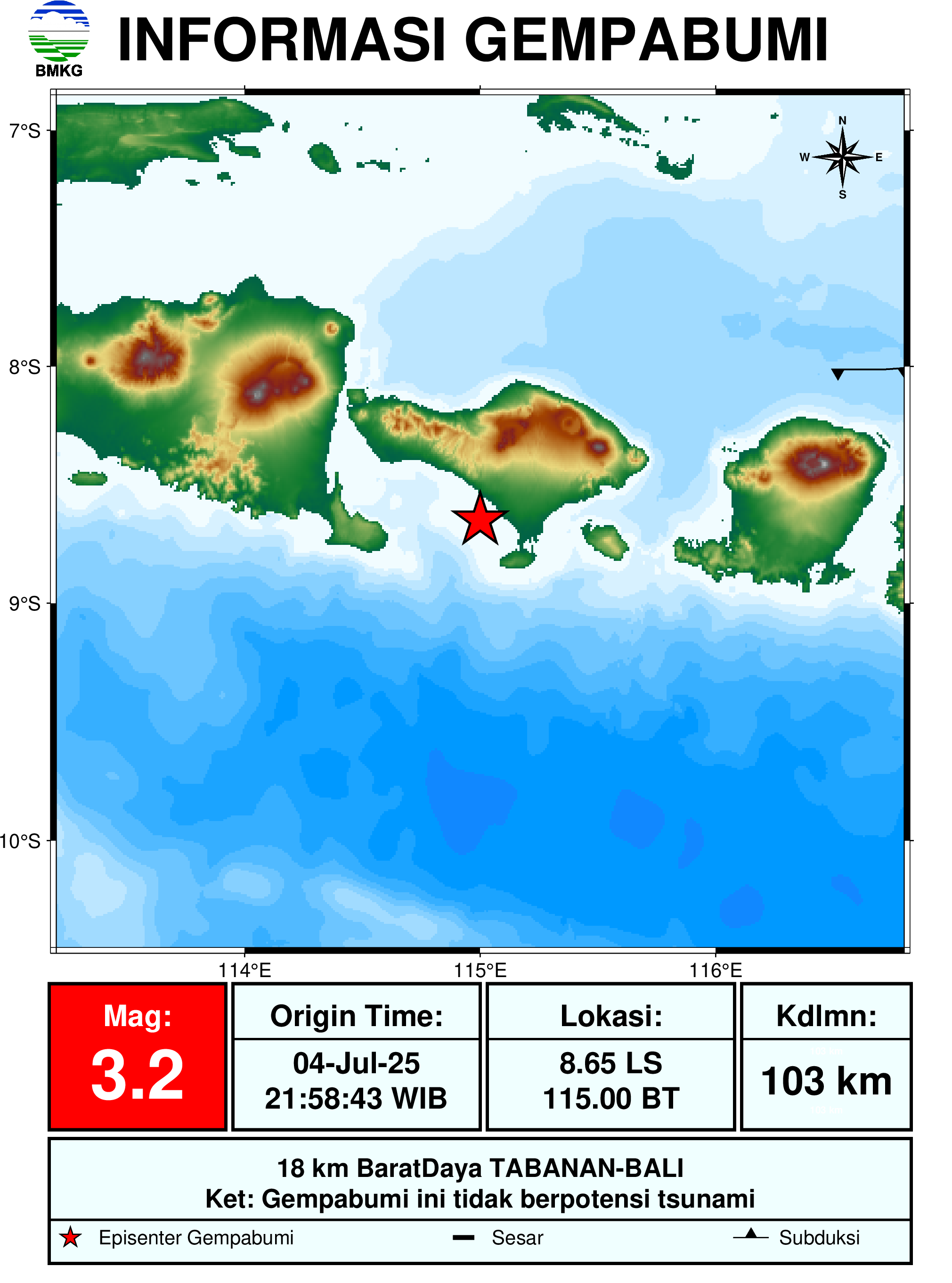informasi gempa bumi region 3