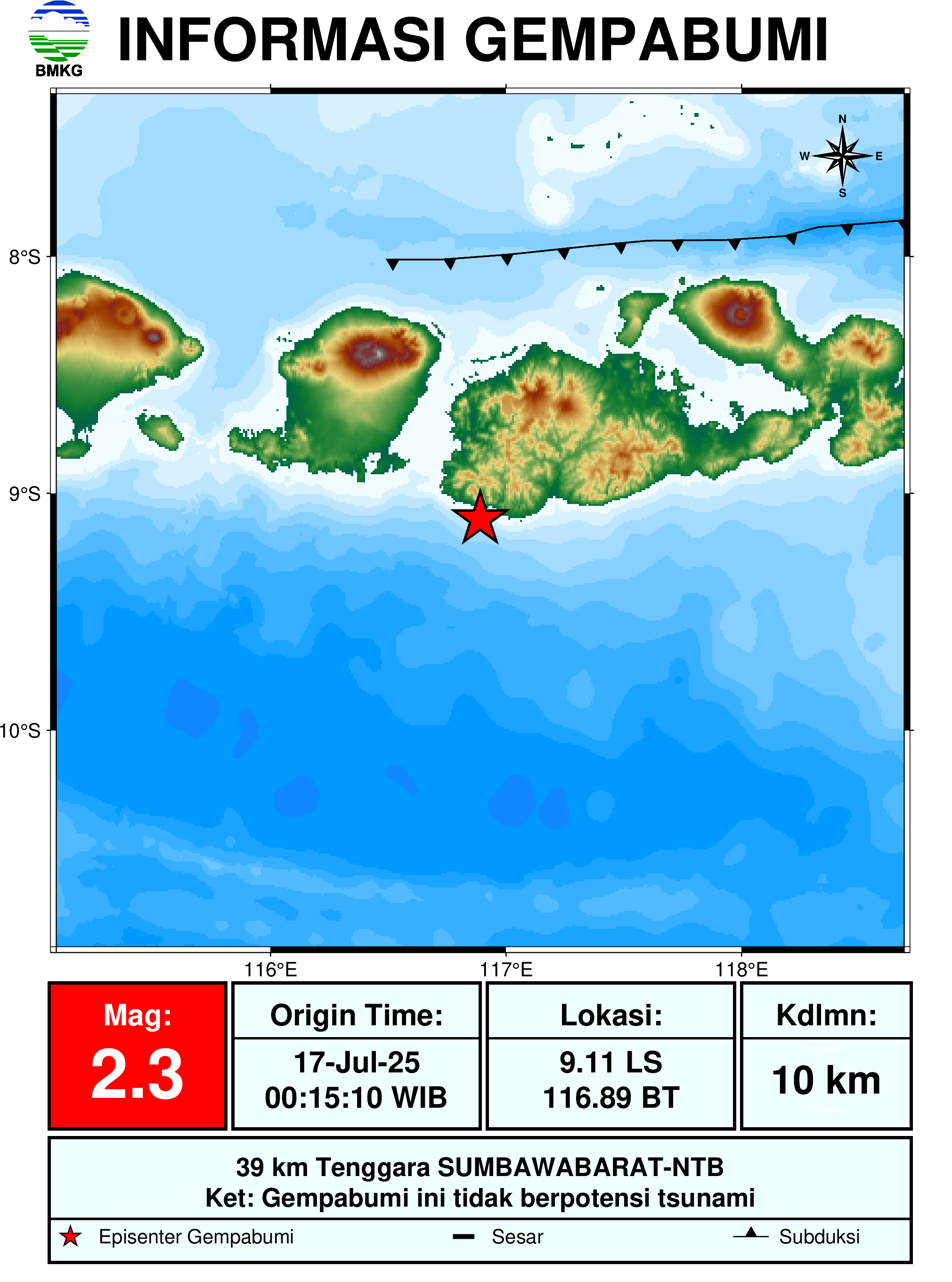 informasi gempa bumi region 3