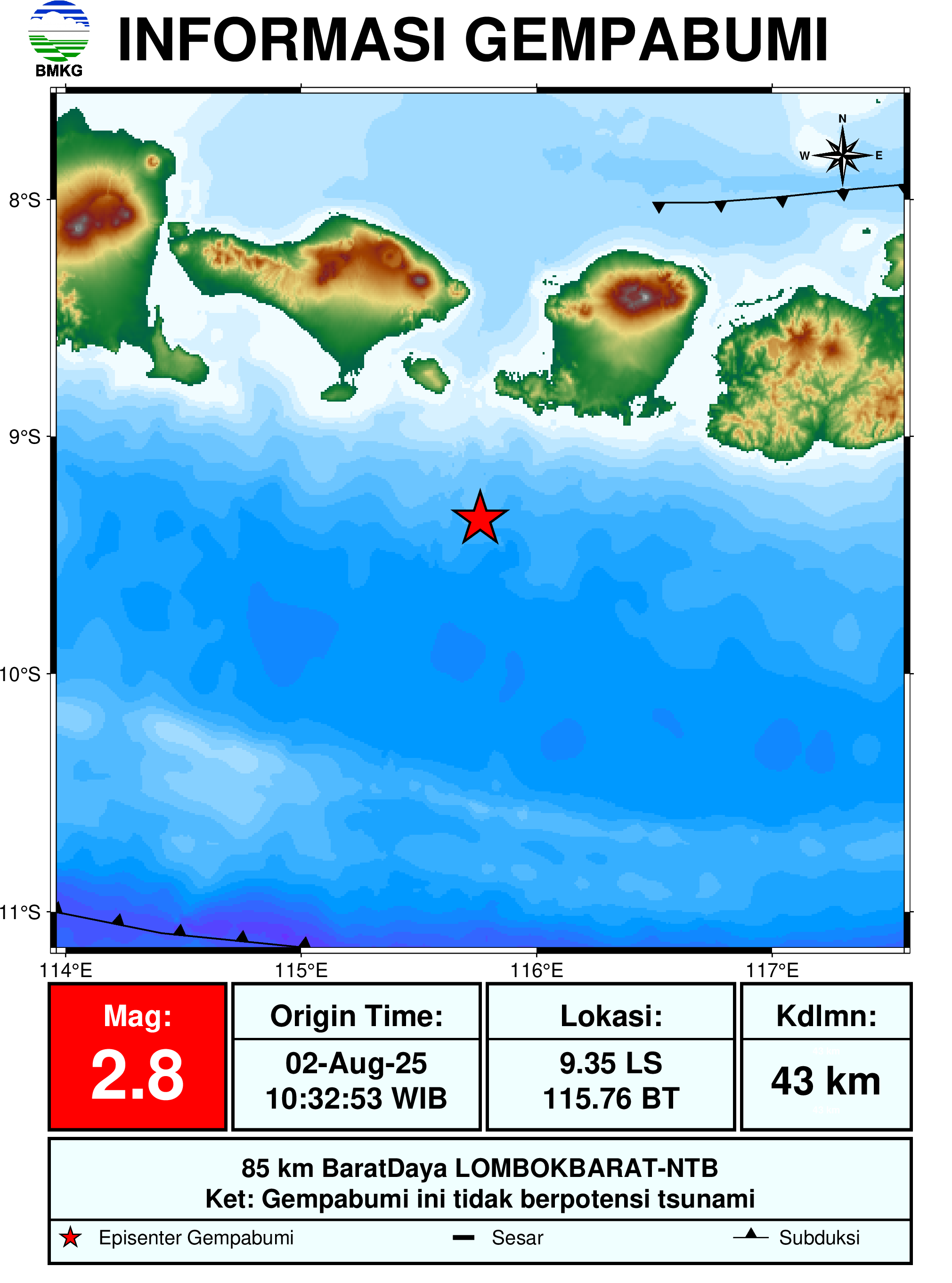 informasi gempa bumi region 3
