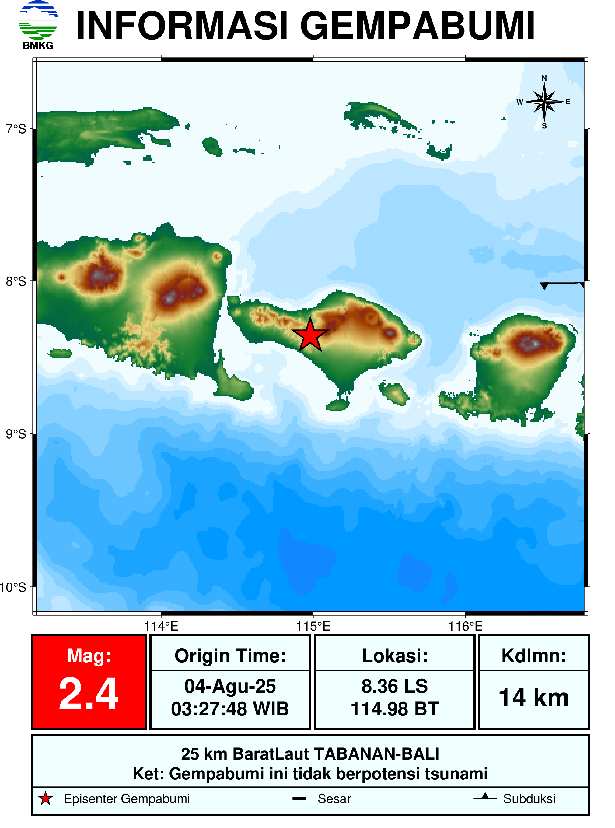 informasi gempa bumi region 3