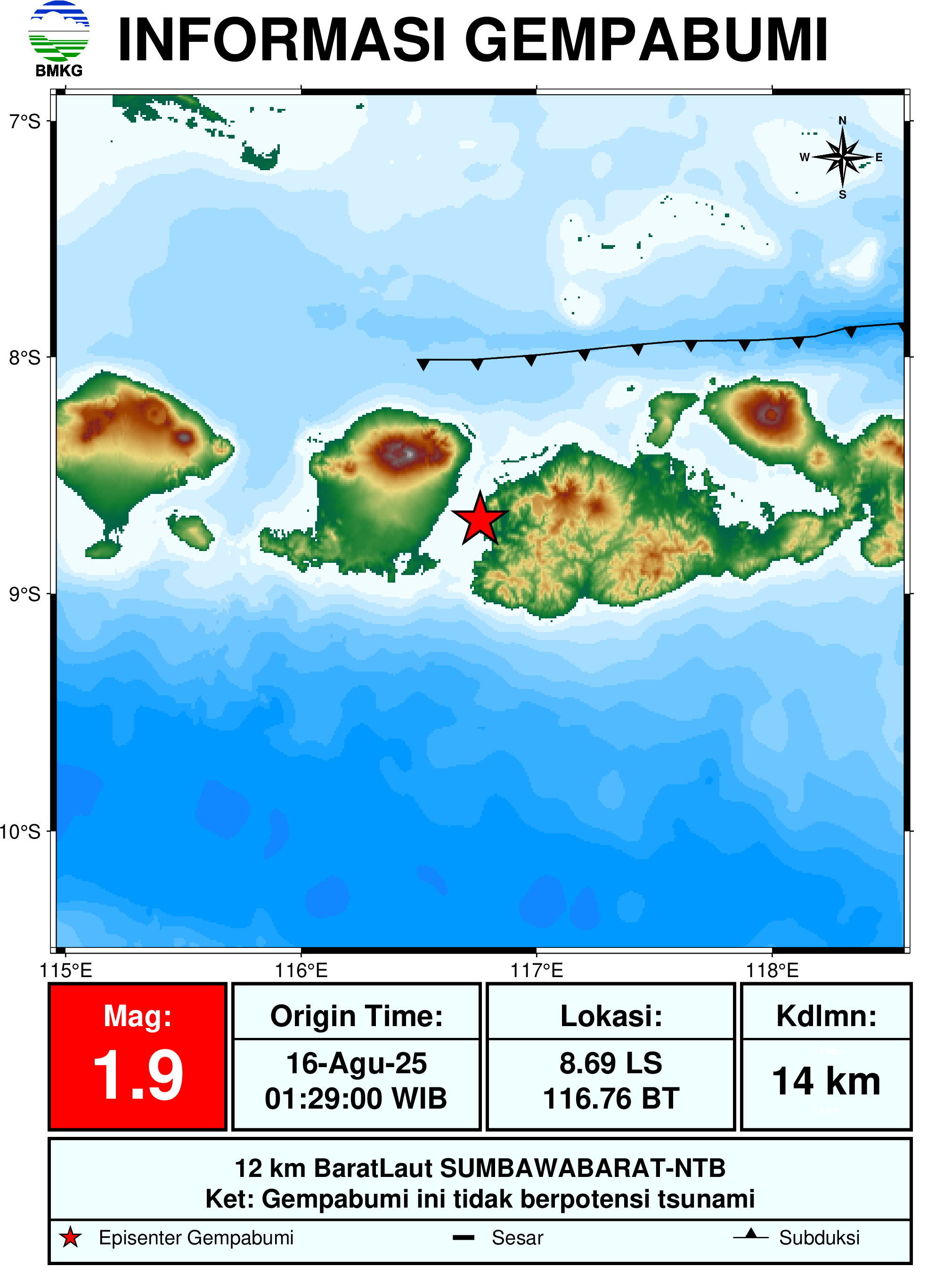 informasi gempa bumi region 3
