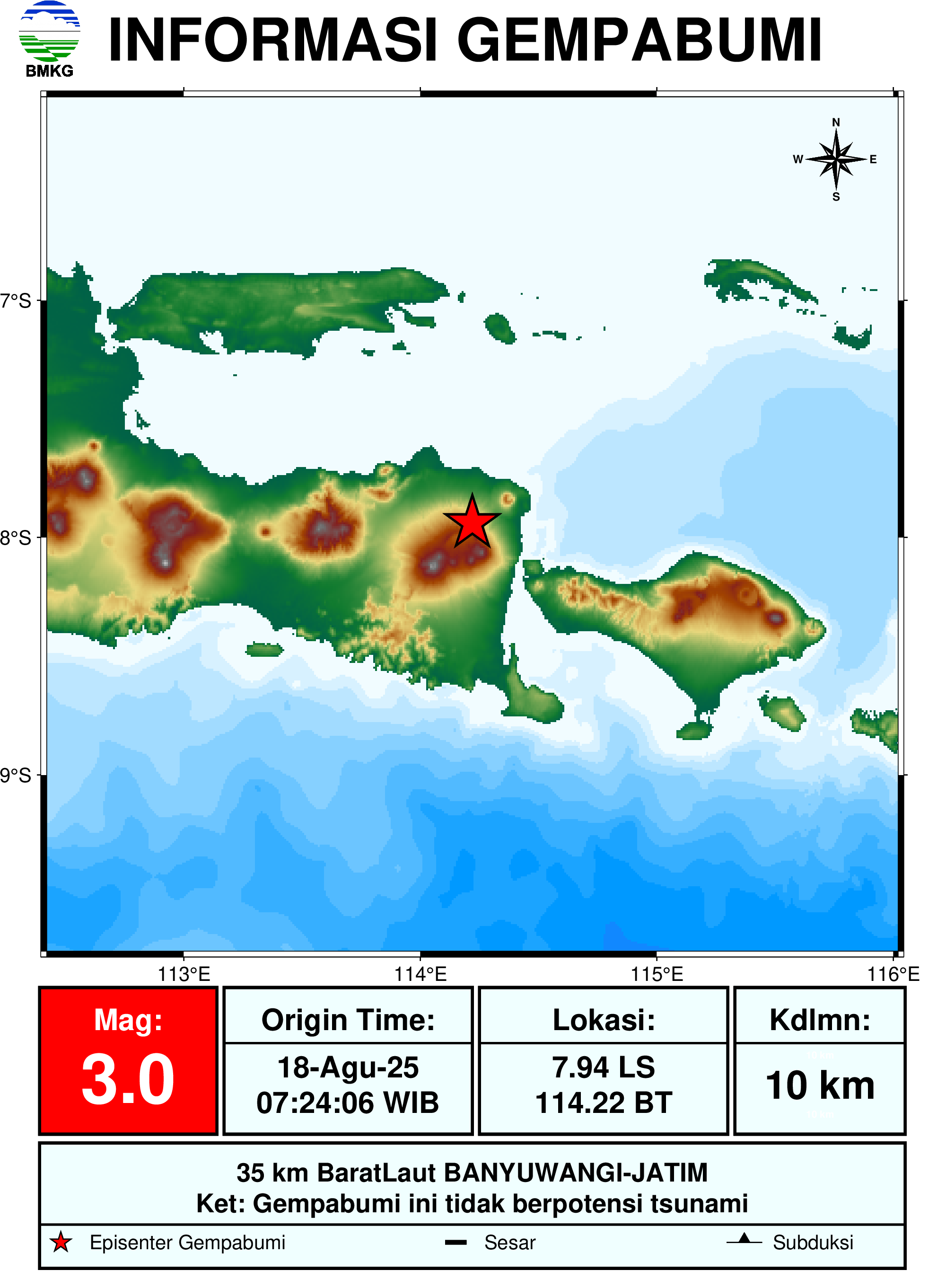 informasi gempa bumi region 3