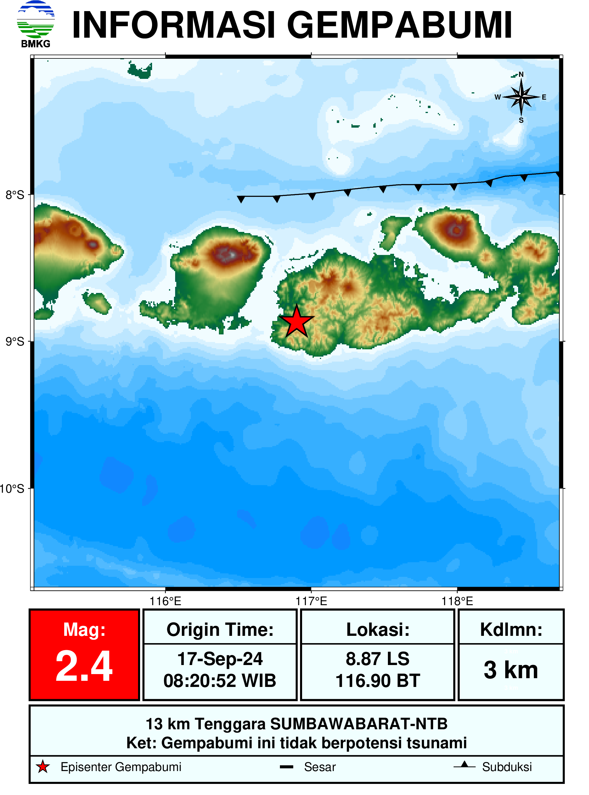 informasi gempa bumi region 3